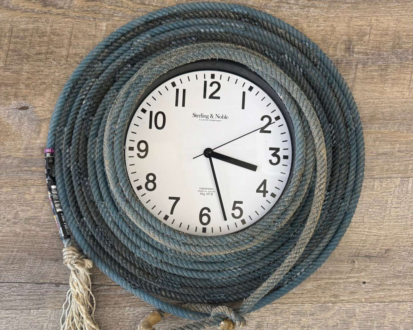 Western Lariat wrapped clock