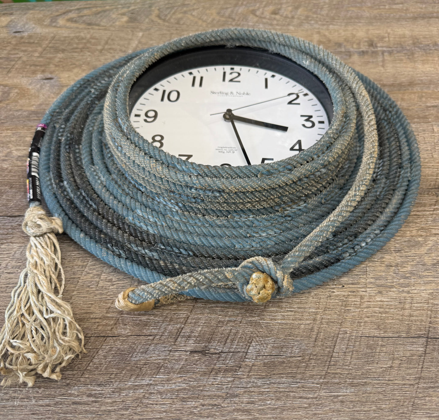 Western Lariat wrapped clock
